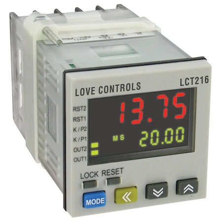 Dwyer Instruments Digital timer/tachometer/counter, relay output. LCT216-110